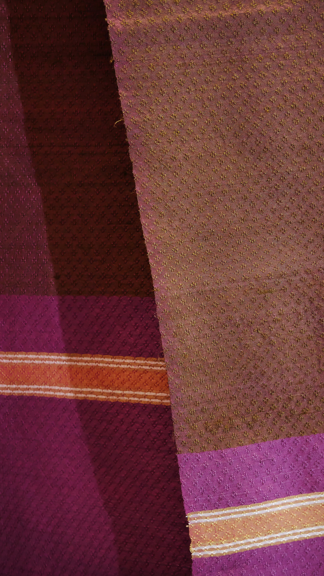 Rashin S Seiden Schal Braun Violett – Bild 5